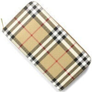 Burberry Elmore Check Long Wallet Beige Briar Brown